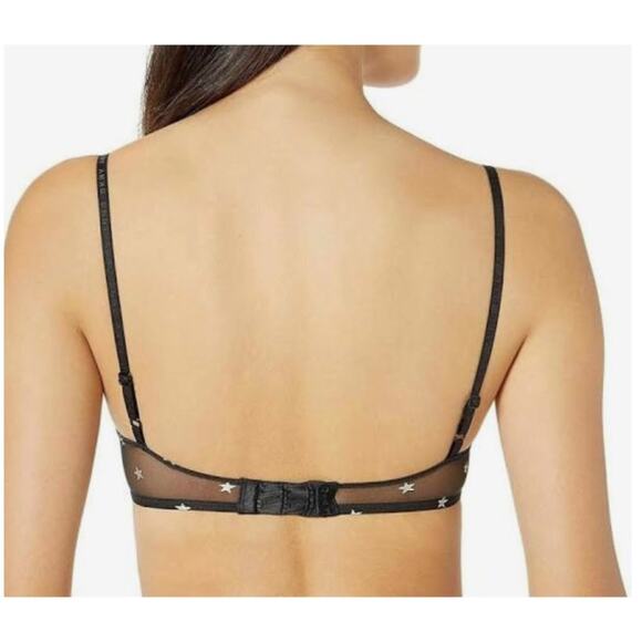 DKNY  Black star all over mesh bra wireless size small - Picture 3 of 7